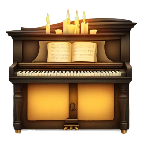 vintage piano with melted candles on top sticker