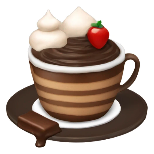 A cup with Americano and tree chocolate cake  sticker
