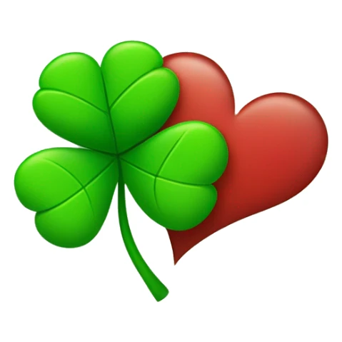  four-leaf clover with a lot of mini heart sticker