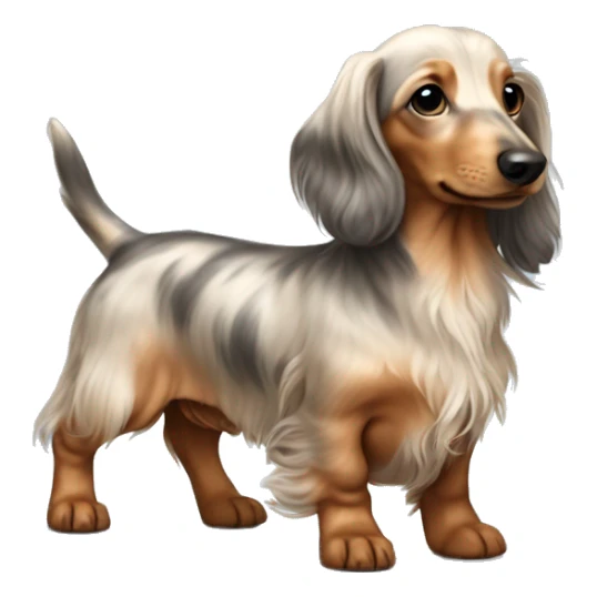 light Merle long haired Dachshund puppy full body sticker