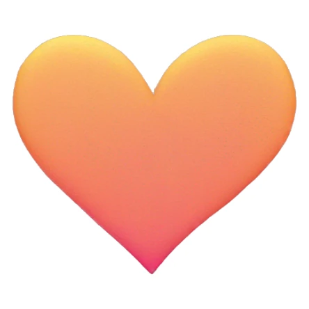 heart yellow, orange and pink gradient color, no face  sticker