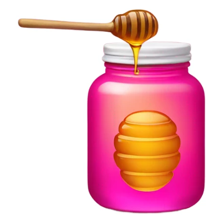 Hot pink jar of honey with wand  sticker