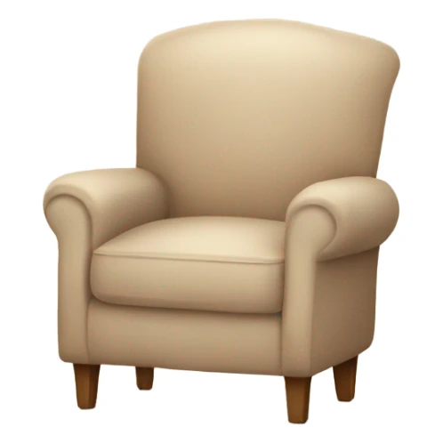 Beige Armchair with blanket and book sticker