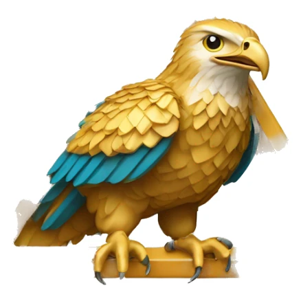 Un águila dorada, estampada en una ficha triangular con las puntas cortadas sticker