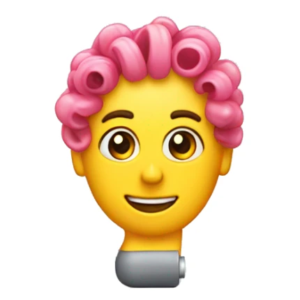 a plastic curler for hair on desk sticker