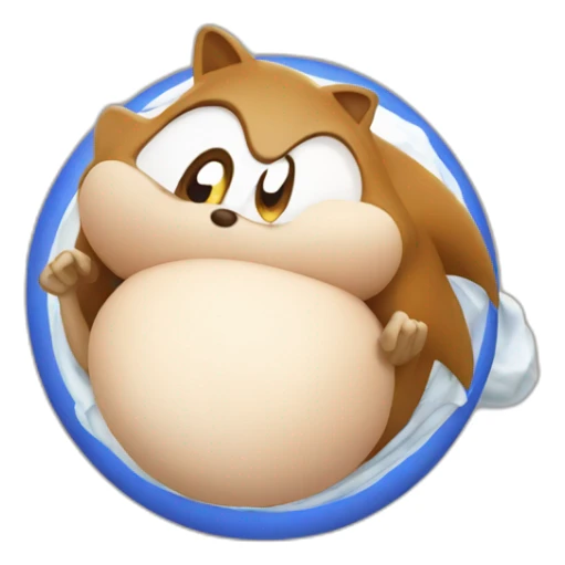 Big pregnant sonic the hedgehog giving birth sticker