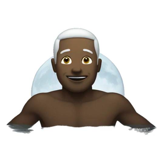 white man swimming in the moonlight sticker