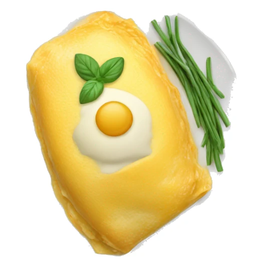 realistic French omelette on a plate sticker
