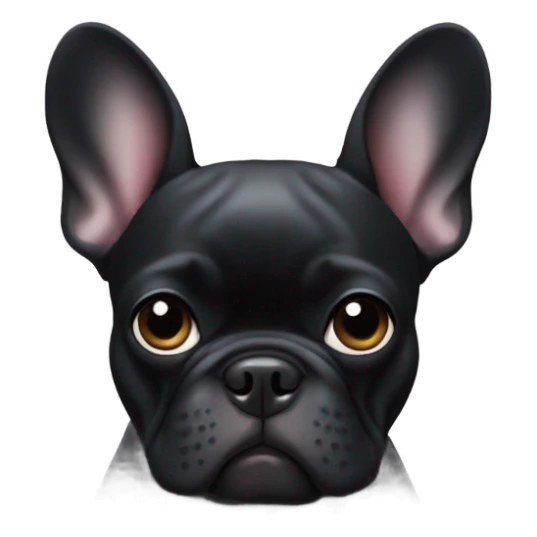 black french bulldog with a floppy ear sticker
