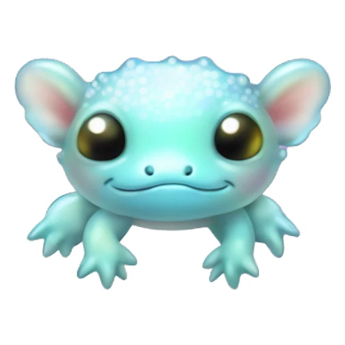 Sparkly glossy Pastel iridescent glass axolotl sticker