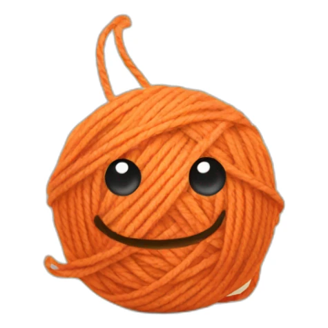 orange ball of yarn sticker