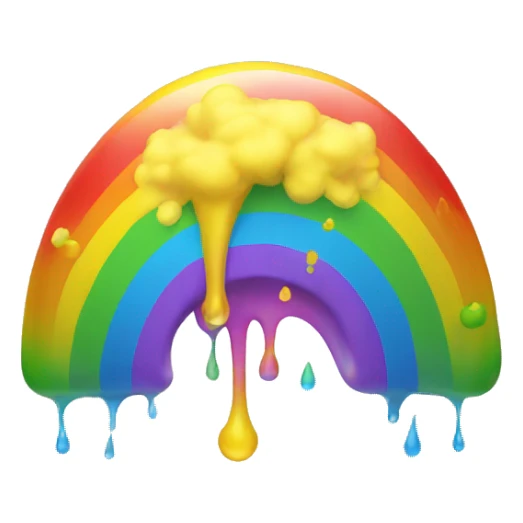 rainbow vomiting yellow face emoji sticker