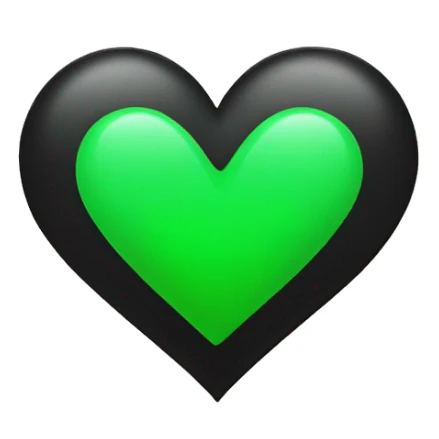 Black and green hearts with video sticker