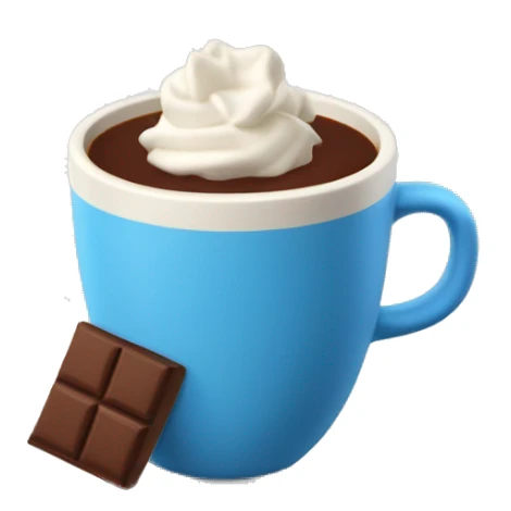 Un verre de chocolat chaud avec des minis chamalow sticker