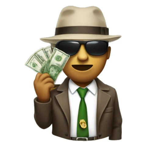 Gangster with a money bag sticker