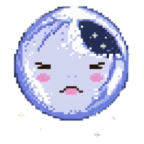 full moon with sleepy face, closed eyes and small z's floating sticker