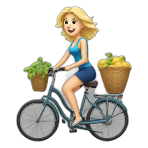 Une blonde sur un vélo avec epagneul sticker