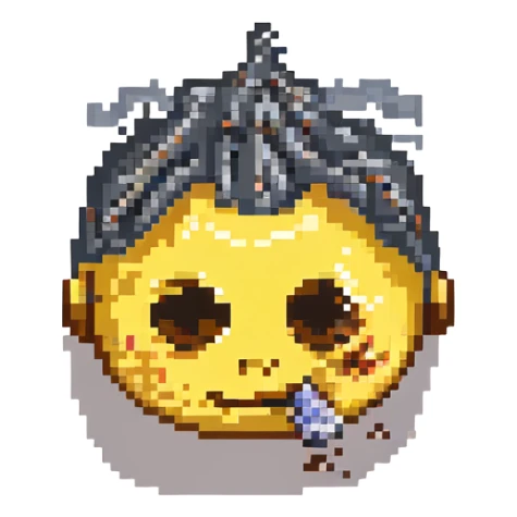emoji with tired eyes and smoke sticker