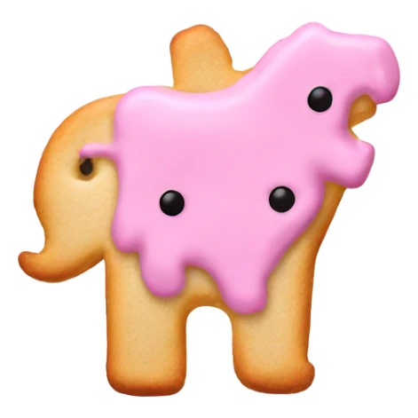 Pink frosted animal cracker sticker