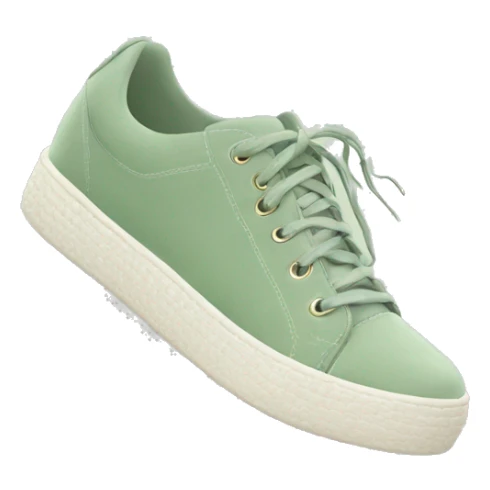 Sneakers shoes in sage with lace sticker
