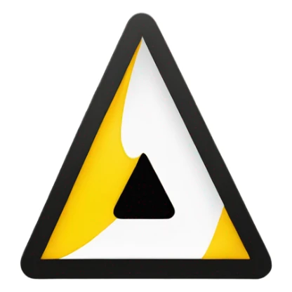 a yellow triangle with an exclamation symbol (!) in the middle sticker