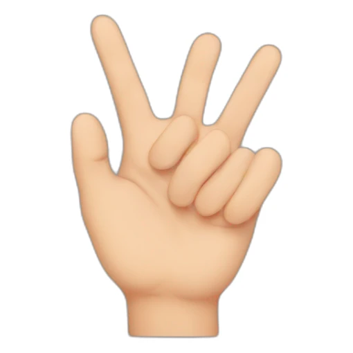 A hand doing a Korean love sign sticker