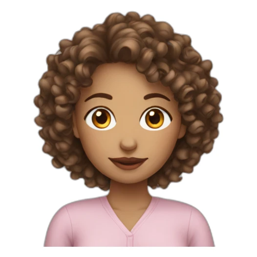 Woman mixed curly prégnant sticker