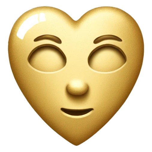 Typical iOS heart emoji in gold color sticker
