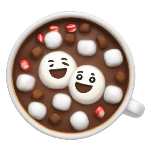 Hot chocolate with marshmallows Christmas themed  sticker
