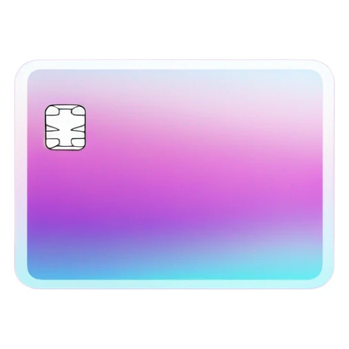 Vaporwave color themed credit card emoji, DO NOT INCLUDE NUMBERS OR TEXT sticker