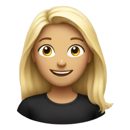 smiling girl in black shirt sticker