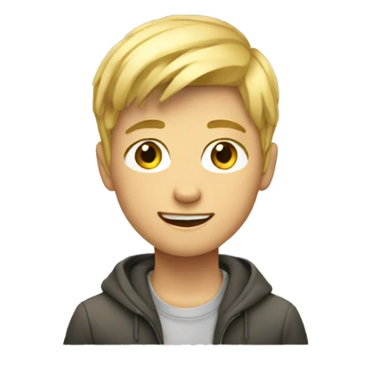 blonde teen boy sitting sticker