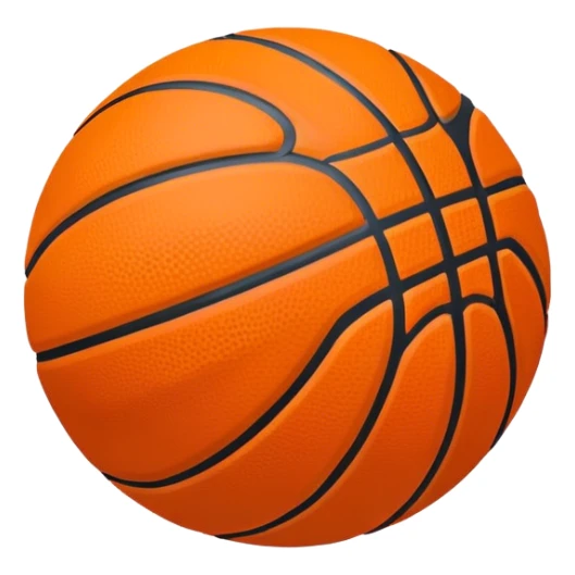 A basketball with a classic orange design and black lines sticker