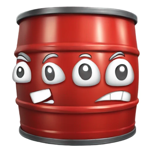 Red oil barrel, cartoon style, 3d, emoji icon style sticker
