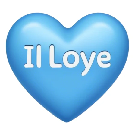 Blue heart either the words I Love You Ry sticker