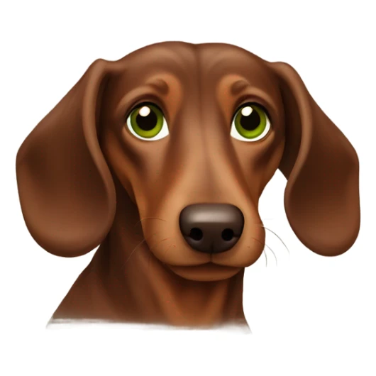 Brown long haired dachs with Brown nose and green Brown eyes  sticker