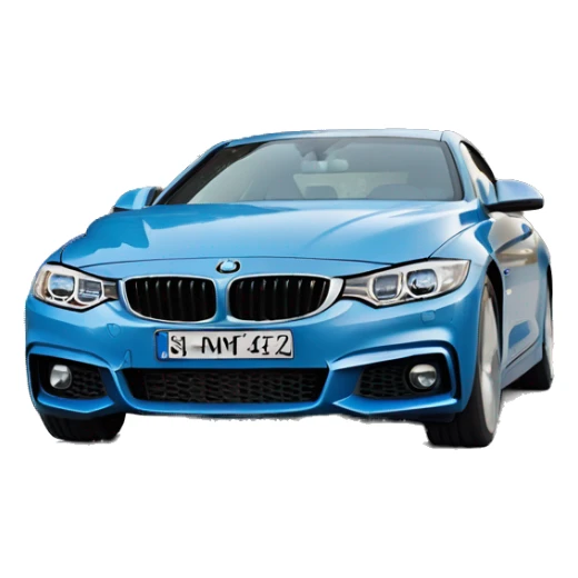 Blue bmw 4 series coupe no front license plate sticker