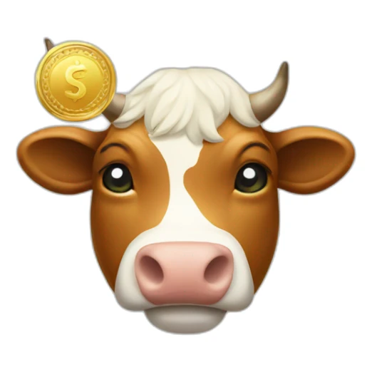 cow money and medal sticker