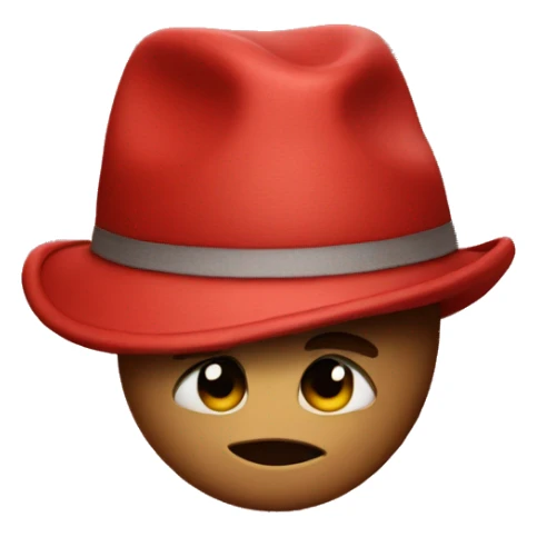 Emoji salutes in a red hat sticker