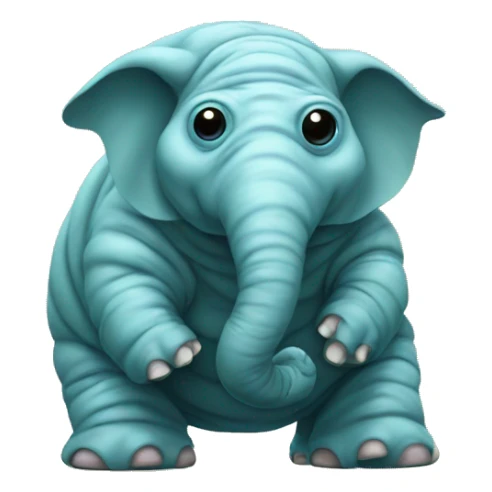 an elephant dressed up as a tardigrade sticker