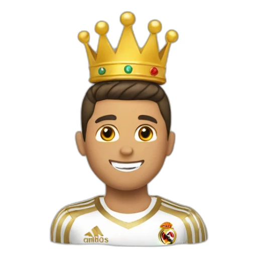Cristiano Ronaldo with a crown on his head  sticker