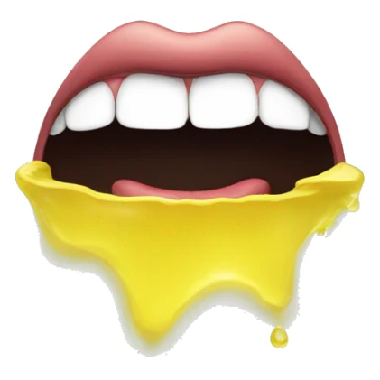 mouth with yellow water sticker