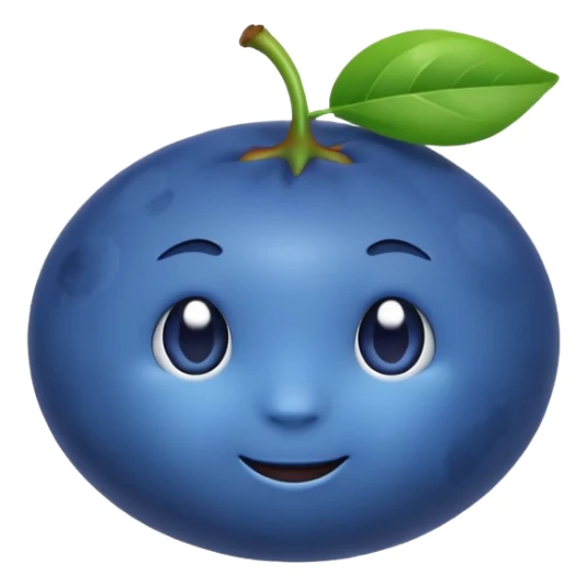 Un emoji fruit myrtille avec des feuilles sticker