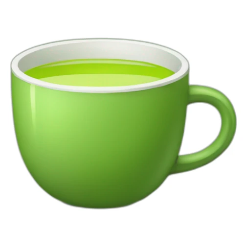 Cup of green tea without handle sticker