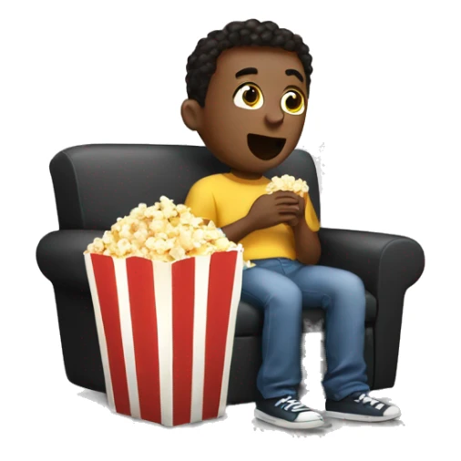 Eating popcorn and watching tv sticker