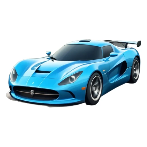 An icon showing a sleek car speeding down a winding road, inspired by Need for Speed. The design features dynamic motion lines, with a stunning, scenic background of mountains and forests. The car races past, creating a sense of thrill and speed. Transparent background. sticker