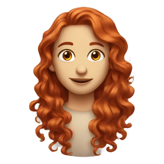 long wavy red hair and hazel eyes sticker