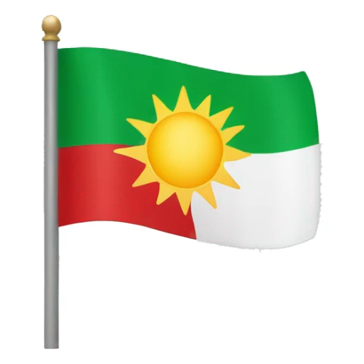 Red white and green flag with a sun in the middle sticker