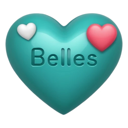 Teal heart with Belles with Balls wording sticker