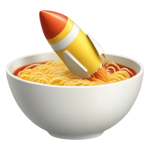 toy rocket in ramen bowl sticker